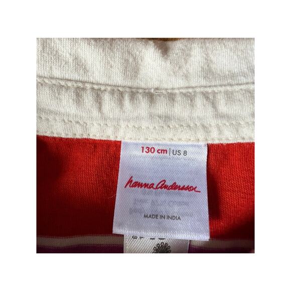 Hanna Andersson Girls Purple & Red Striped Polo Dress Size 8 - Picture 4 of 4